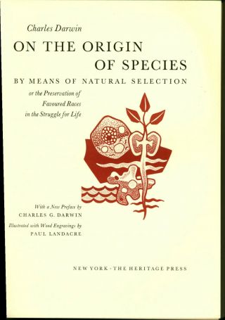 Charles Darwin,  On The Origin Of Species,  Heritage Press Edition In Slipcase
