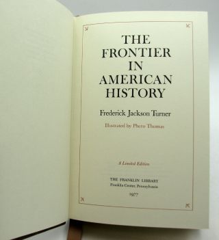 Turner The Frontier in American History Franklin Library Full Leather Ltd Ed. 3