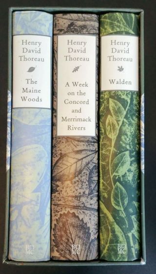 Boxed Set Of 3 Books By Henry David Thoreau: Maine Woods,  Walden,  Week On Concord