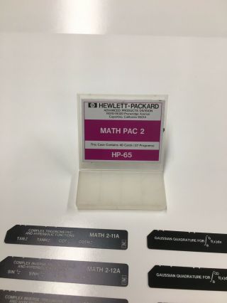 HP - 65 MATH PAC 2 Program Cards and Card Case For Hewlett - Packard Calculator 2