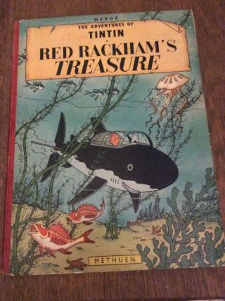 1959 Tintin Red Rackham’s Treasure Hardcover Book 1st Edition In Uk By Methuen