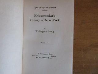 Old KNICKERBOCKER ' S HISTORY OF YORK Leather Book Set SETTLERS HUDSON RIVER, 3