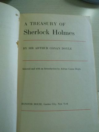 A Treasury Of Sherlock Holmes By Sir Arthur Conan Doyle