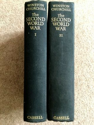 " The Second World War ",  W.  Churchill Vol 1 & 2,  First Editions,  1948,  1949.  Good
