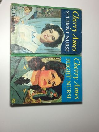 Cherry Ames Books 1 & 5 Hardcover Helen Wells Student Flight Nurse 1943 & 1945