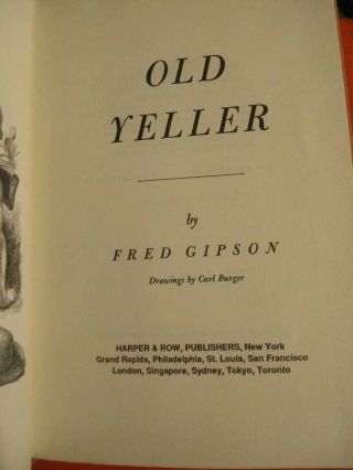 Old Yeller By Fred Gipson (1956) 1st Edition Hardcover Novel