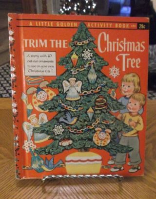 Trim The Christmas Tree A Little Golden Activity Book 1957 " B " Has All Cutouts