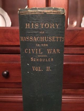 Rare 1871 A History Of Massachusetts In The Civil War Volume 2: Towns Cities Map