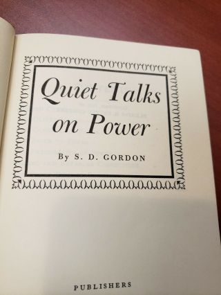 Quiet Talks On Power By S D Gordon 2
