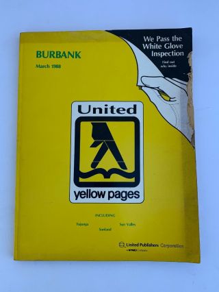 1988 United Yellow Pages Burbank California Telephone Directory Phone Book