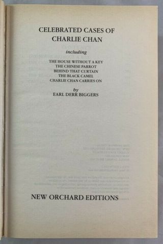 1985 1st Ed Omnibus / Celebrated Cases of Charlie Chan Biggers / Five Novels 3