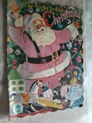 Vintage Linen The Night Before Christmas.  1949 Merrill Child 