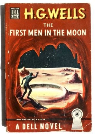 Vtg 1927 H.  G.  Wells The First Men In The Moon First Printing Book Sci - Fi