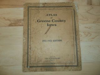 Greene County Iowa 1921 - 1922 Atlas Maps Genealogy 1st Ed Vintage History