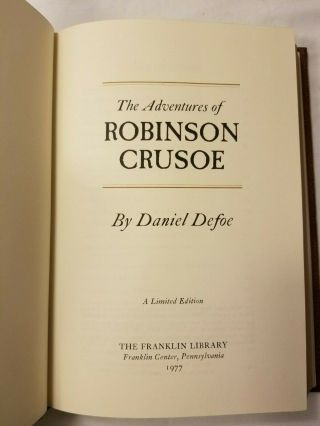 1977 Franklin Limited Edition The Adventures Of Robinson Crusoe Defoe