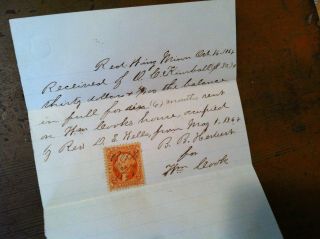 X - 90 Antique Civil War Era Document Stamped 1868 Kimball William Cook