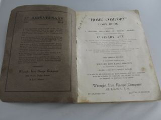 1916 Vtg Wrought Iron Range Co Home Comfort Cookbook Parts Guide Ads St Louis MO 3