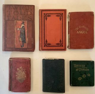6 Miniature Antique Books Circa 1800s