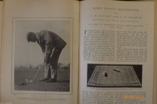 J H Taylor Hickory Putting Stymie G W Beldam Old Antique Photo Golf Article 1905