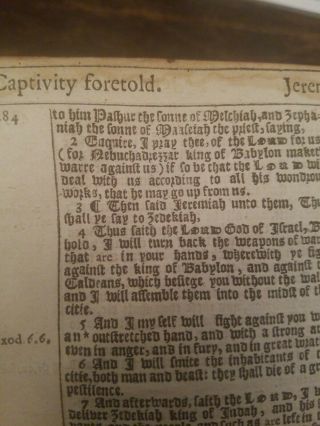 1630 Kjv Bible Leaf/page Gothic Print Nebuchadnezzar First Cambridge Edition