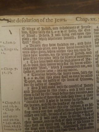 1630 KJV Bible leaf/page Gothic Print Nebuchadnezzar First Cambridge Edition 2