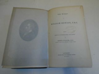 1846 Of William Hewson,  Antique Medical/medicine Book