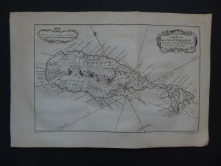 1758 Bellin Atlas Map Saint Kitts - Carte L 