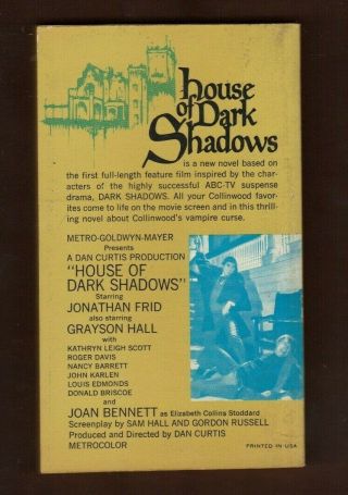 HOUSE OF DARK SHADOWS - Marilyn Ross 1970 Gothic horror paperback JONATHAN FRID 2