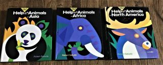 3 Robert Sabuda Pop Up Books Help The Animals Of Africa,  N America,  Asia 1995