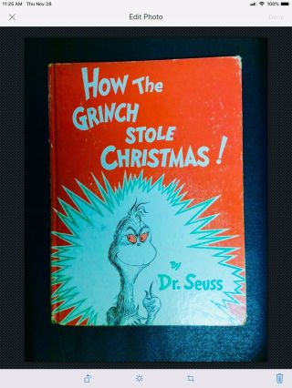 True 1st Edition How The Grinch Stole Christmas Dr.  Seuss 1957,  No Dj