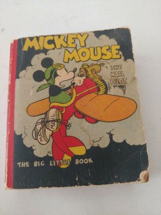 Softcover 1933 Little Big Book Mickey Mouse And Mail Pilot Walt Disney