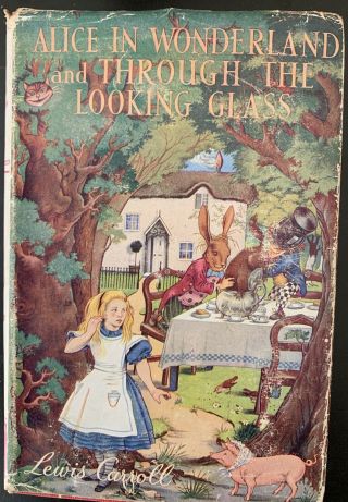Alice In Wonderland & Through The Looking Glass Vintage Book Lewis Carroll