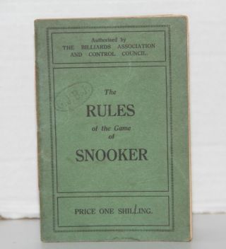 Snooker,  Rules Of The Game 1931